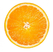 Simple downward shot of half an orange
